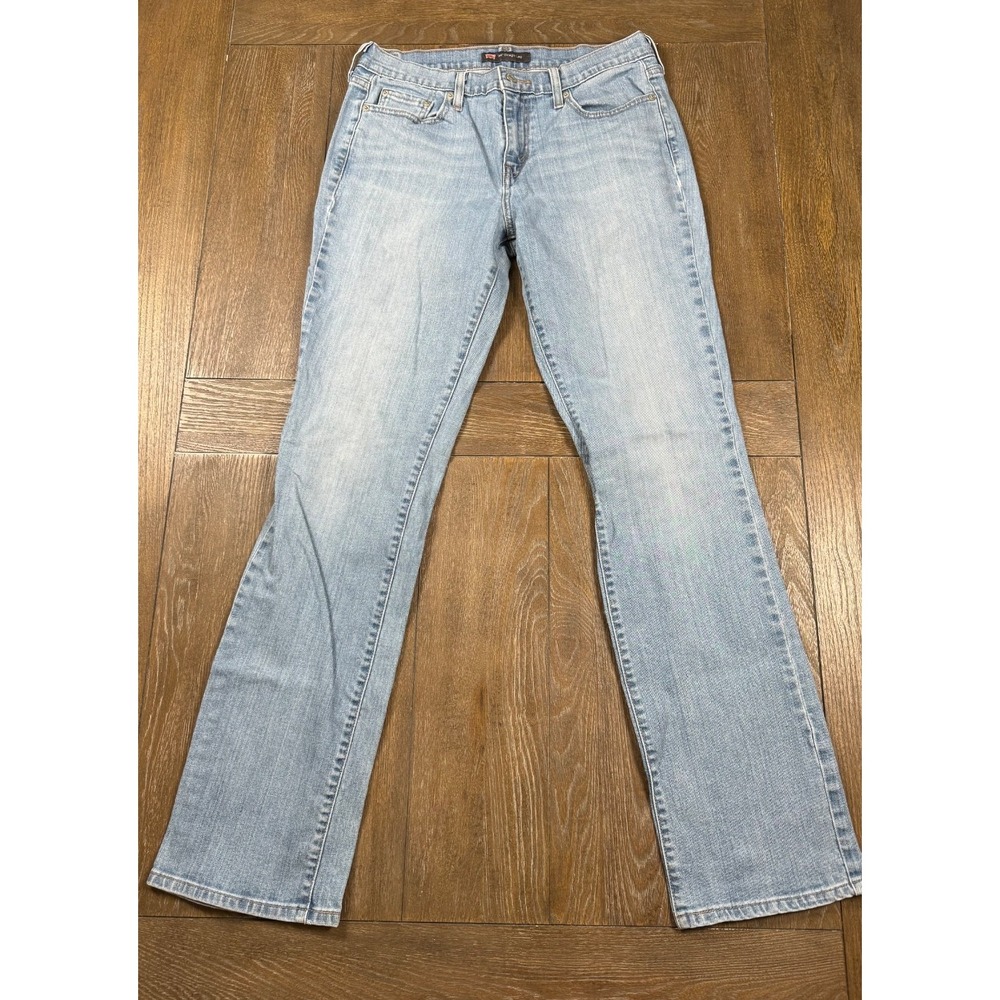 Levi's 505 Straight Leg Jeans Women's Size 10 Long Light Wash Stretch Denim 3302